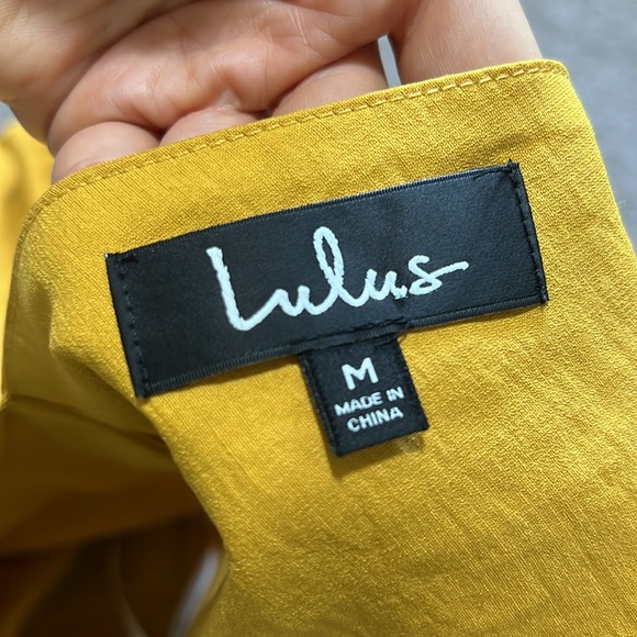 Lulus When We First Met Dress Button Front Mustard Yellow size medium - Picture 7 of 9